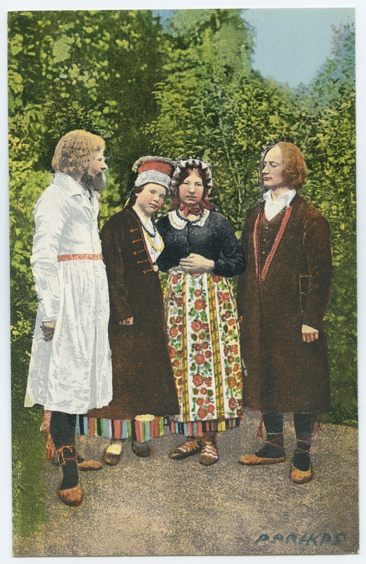 Postkaart, Eesti rahvarõivaid.