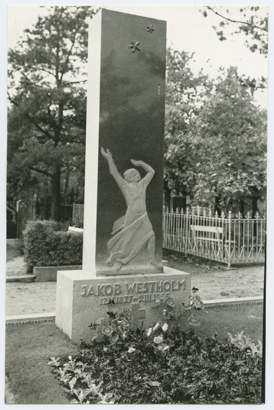 J. Raudsepp, Jakob Westholmi hauasammas Rahumäe kalmistul Tallinnas, 1936. aasta.