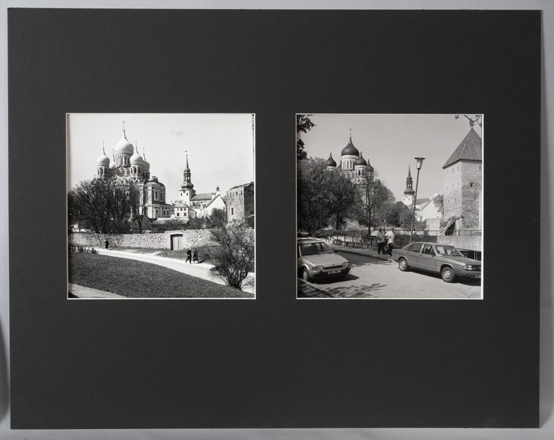 "55-aastat hiljem" Tallinn. Vaade Toompeale. Raamitud foto. Refotograafia.