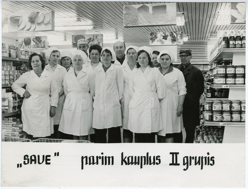 Tallinna I Toidukaubastu kaupluste selvemüügile üleviimisel kasutatud tehnoloogiatest ja sisustusest 1960 -1990. 
Kauplus Saue kollektiiv