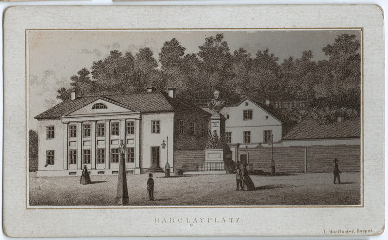 Fotorepro graafilisest lehest. Tartu, Barclay plats.