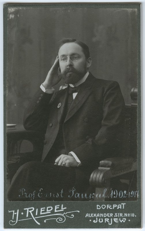 Portree Tartu Ülikooli professor Ernst Paukulis (Paukuls, Paukuls).