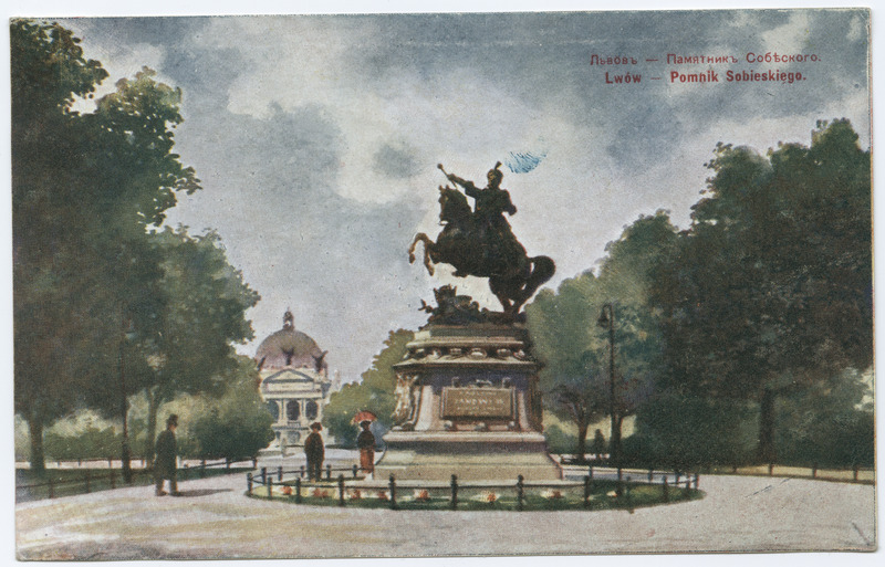 Lviv. Sobieski monument.