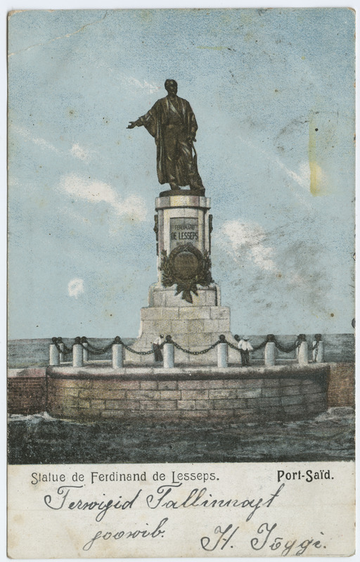 Port-Sais. Ferdinand de Lessepsi monument.