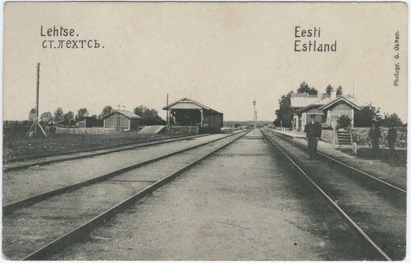 Postkaart. Lehtse raudteejaam