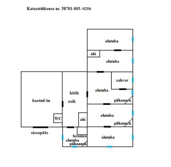 Tarna talu elumaja põhiplaan. Kasepää küla, Peipsi 17