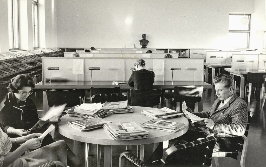 Students in the reading room
