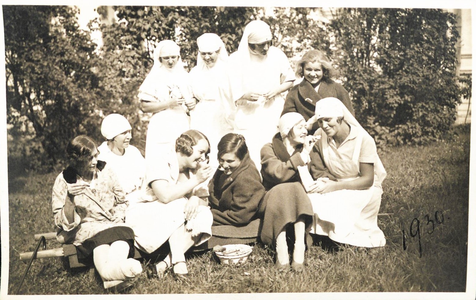 Patients and nurses outside the Defence Forces Central Hospital