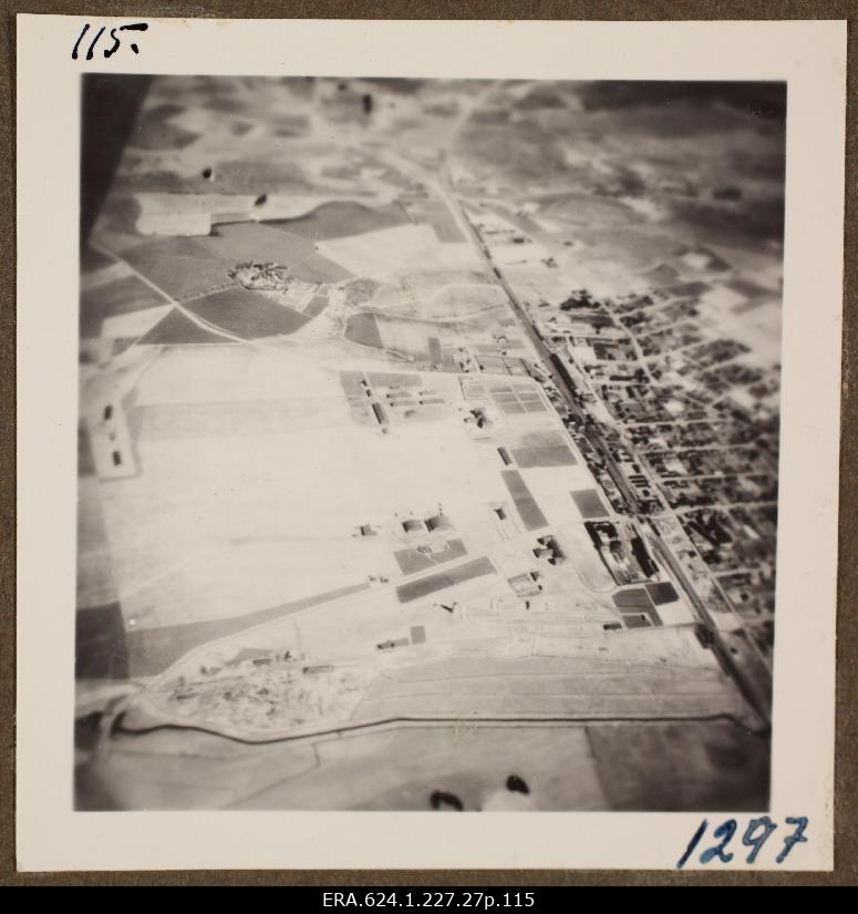 View of the air [Rakvere city and the Air Force Base]; photo 1. Number of photo positives in the air force auction