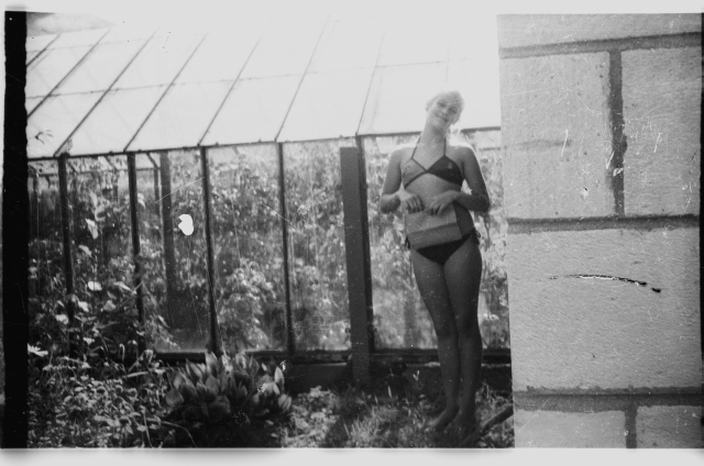 Neiu klaaskasvuhoone kõrval