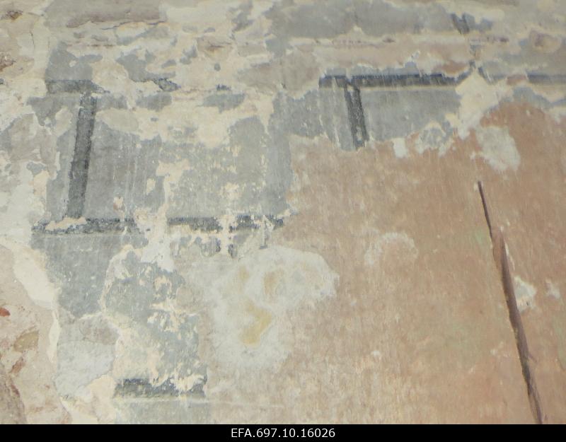 Main building of Liigvalla Manor. Indoor view.  Historical wall painting.