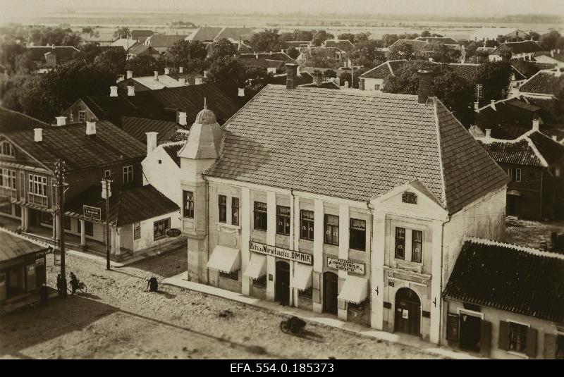 View of Kuressaare from the tower of the building, the grass and color store Omnia.