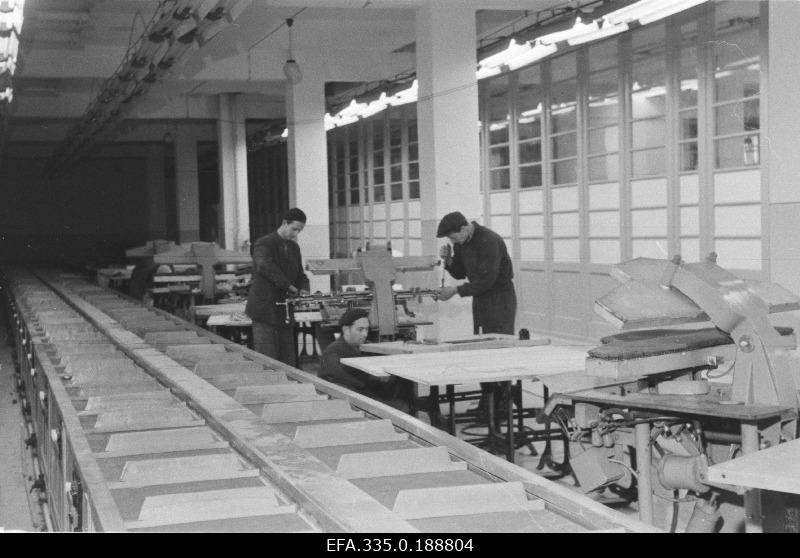 Sewing factory Baltika conveyor line.