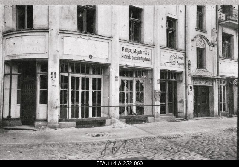 War damage in Riga.