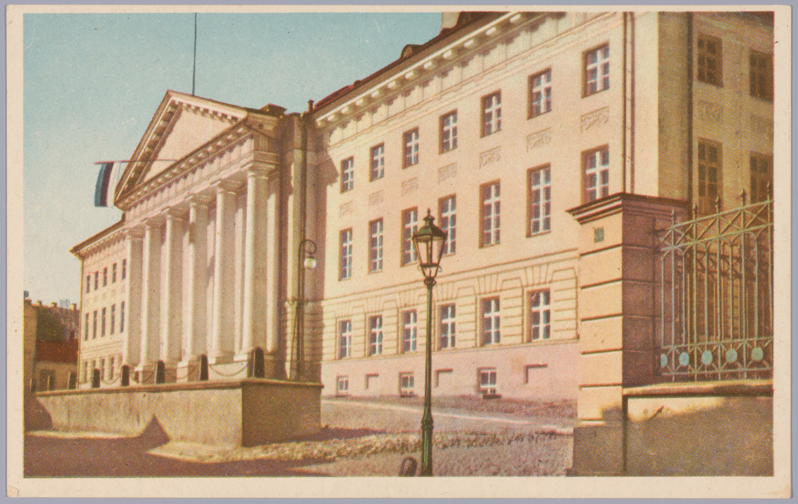 Postkaart Andrus Ansipi kogust. Ülikooli peahoone