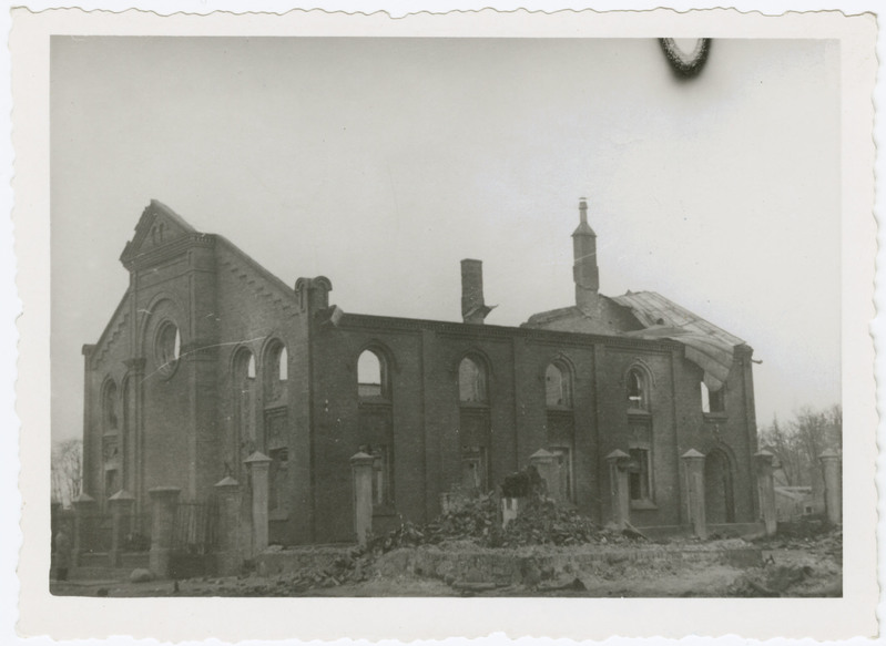 Purustatud Tartu 1944.a. Juudi sünagoog.