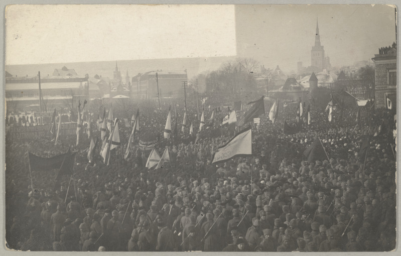 Rongikäik matusepäeval Tallinnas Vene turul (10.03.1917.a.).