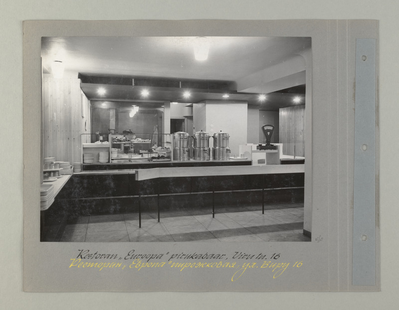 Tallinna sööklate, restoranide ja kohvikute trust. Restoran "Euroopa" pirukabaar, Viru tn.16, ca 1967. a.