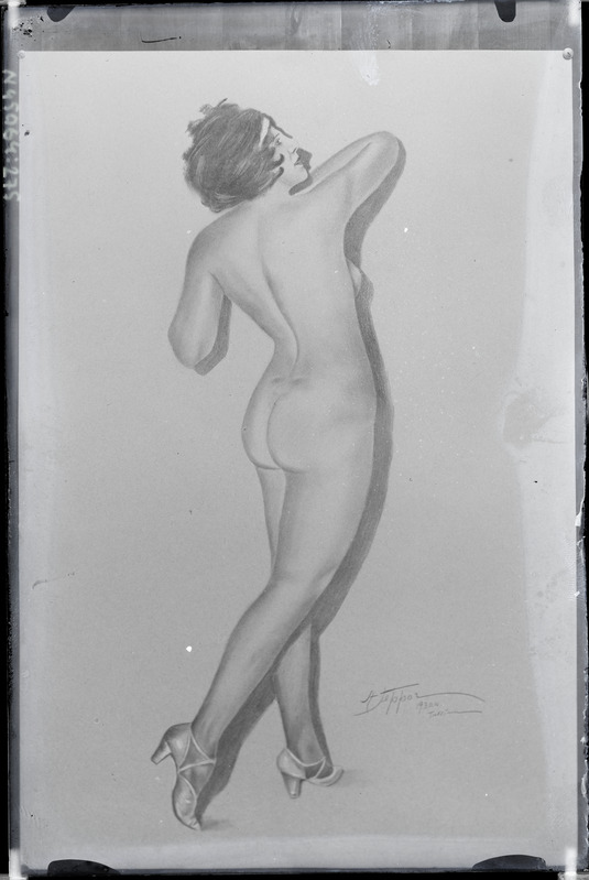 Alexander Teppor. Naisakt. Joonistus. 1930.