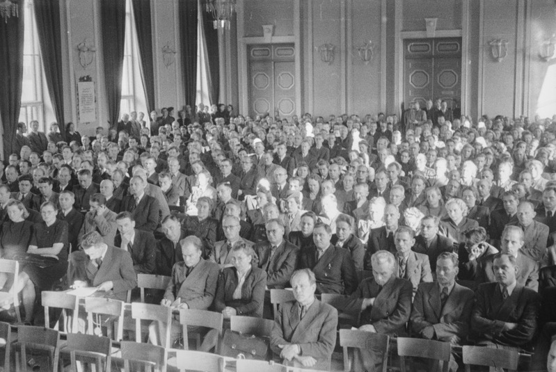 ENSV Teaduste Akadeemia sessioon Teaduste Akadeemia saalis (Sakala 35) 20.10.1948 a. Üldvaade saalile