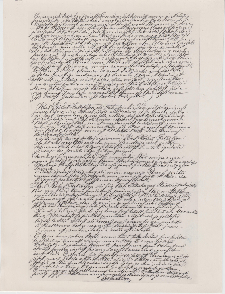 Eduard Magnus Jakobsoni käsikiri: "Karl Robert Jakobson". Teine lehekülg.