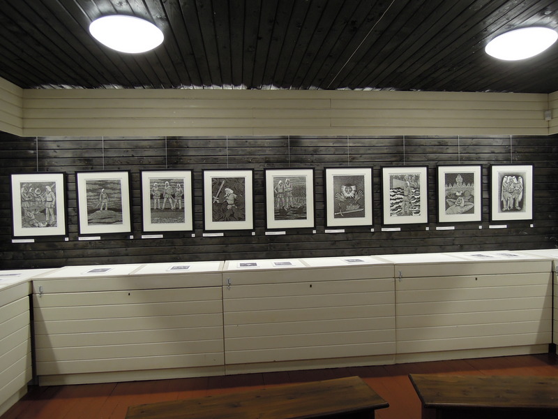 Foto. Näitus KALÕVIPOIG (Toomas Kuusingu illustratsioonid). Võru, 11.10.2022.