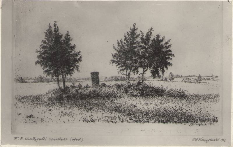 Foto. Fr. R. KREUTZWALDI SÜNNIKOHT (O. Kangilaski ofort, 1952).