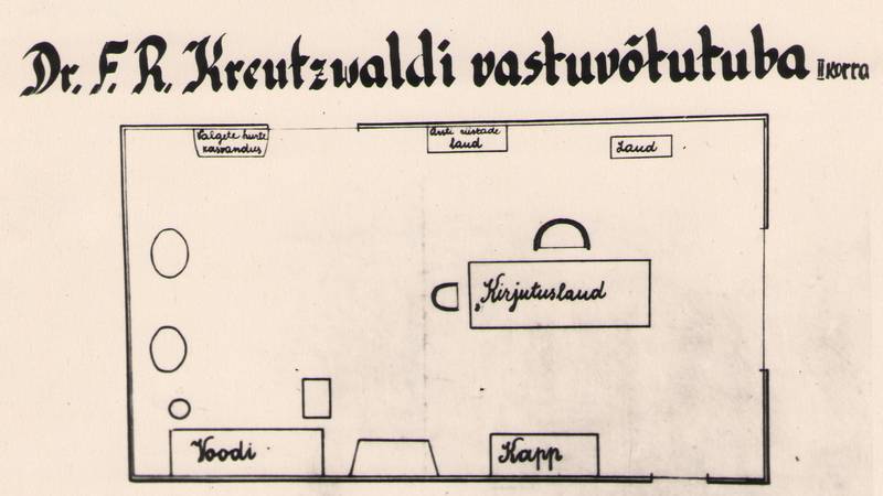 Foto. Fr. R. Kreutzwaldi vastuvõtutoa plaan.
