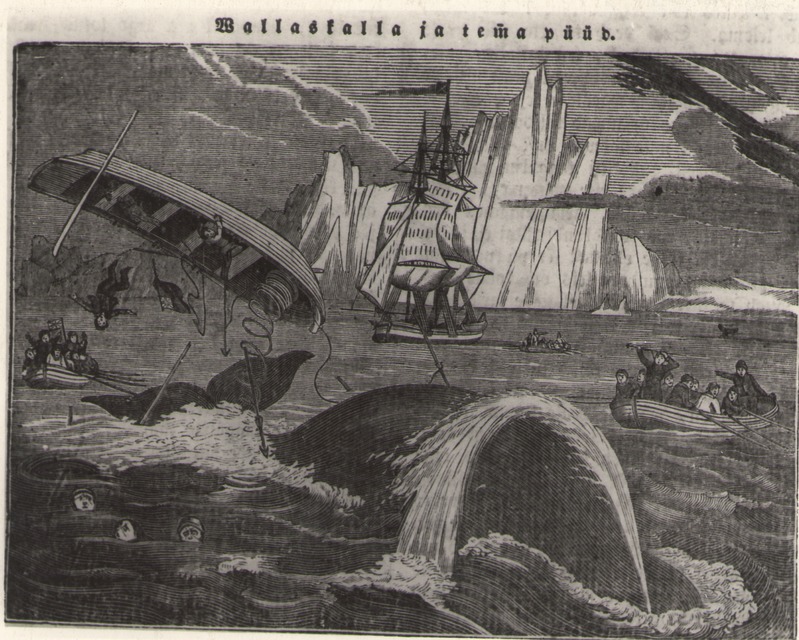 Foto. Fr. R. Kreutzwaldi teos MA-ILM JA MÕNDA, MIS SEAL SEES LEIDA ON, 1849 (illustratsioon Wallaskalla ja tema püüd).