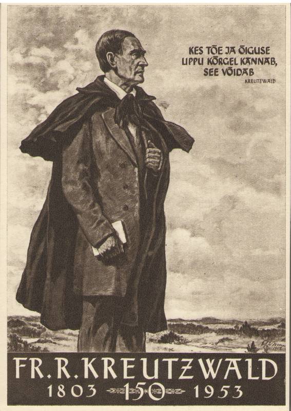 Postkaart. Fr. R. Kreutzwald (Eduard Einmanni maal).