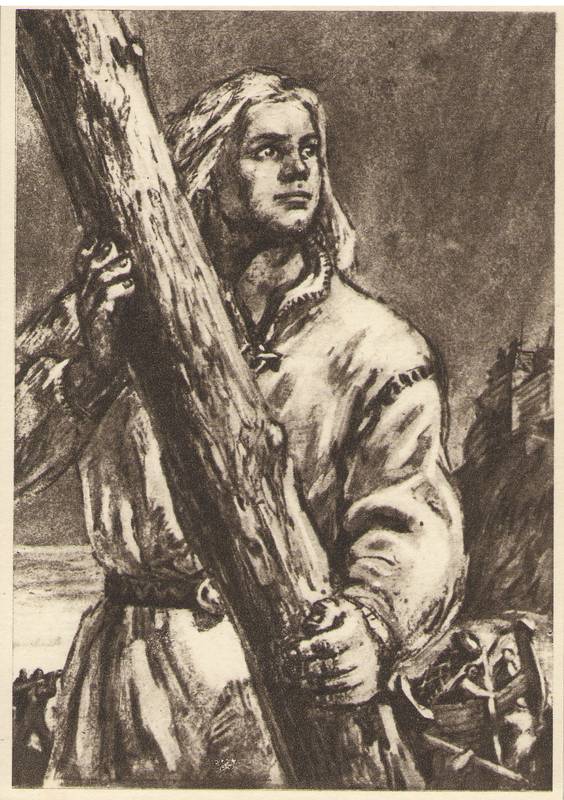 Postkaart. Kalevipoeg (A. Hoidre, O. Kangilaski, R. Sagrits).