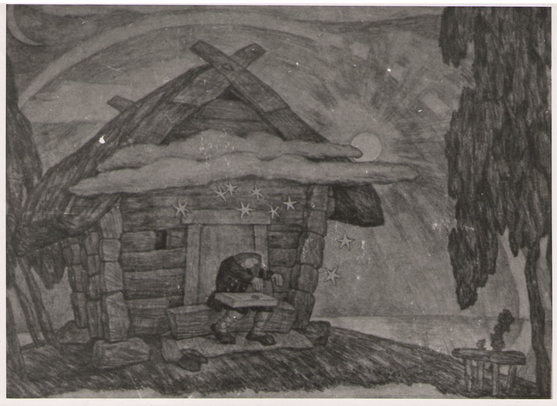 Foto. K. Raua söejoonis VANEMUISE LAUL (Fr. R. Kreutzwaldi KALEVIPOJA ainel).