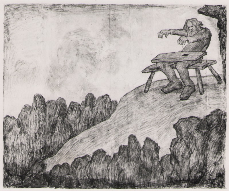 Foto. K. Raua söejoonis VANEMUISE LAUL (Fr. R. Kreutzwaldi KALEVIPOJA ainel).