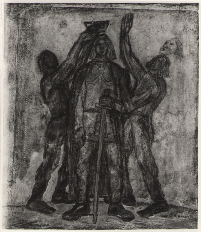 Foto. K. Raua söejoonis KUNINGAKS KROONIMINE (Fr. R. Kreutzwaldi KALEVIPOJA ainetel).