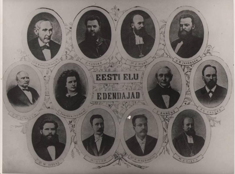 Foto. Eesti elu edendajad (Fr. R. Kreutzwaldi kaasaegsed kultuuritegelased).