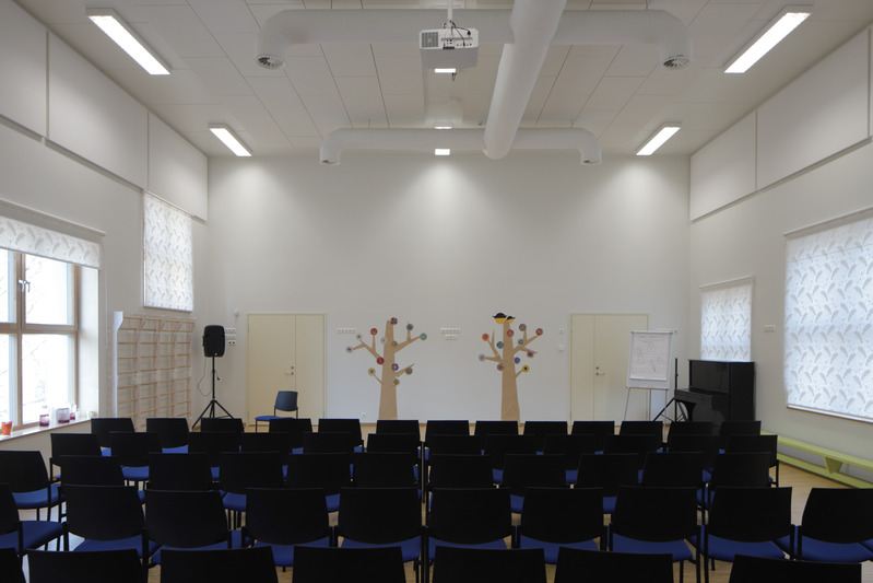 Tartu Lasteaed Rõõmupesa. Aula, võimla. Projekteerimisbüroo Conarte
