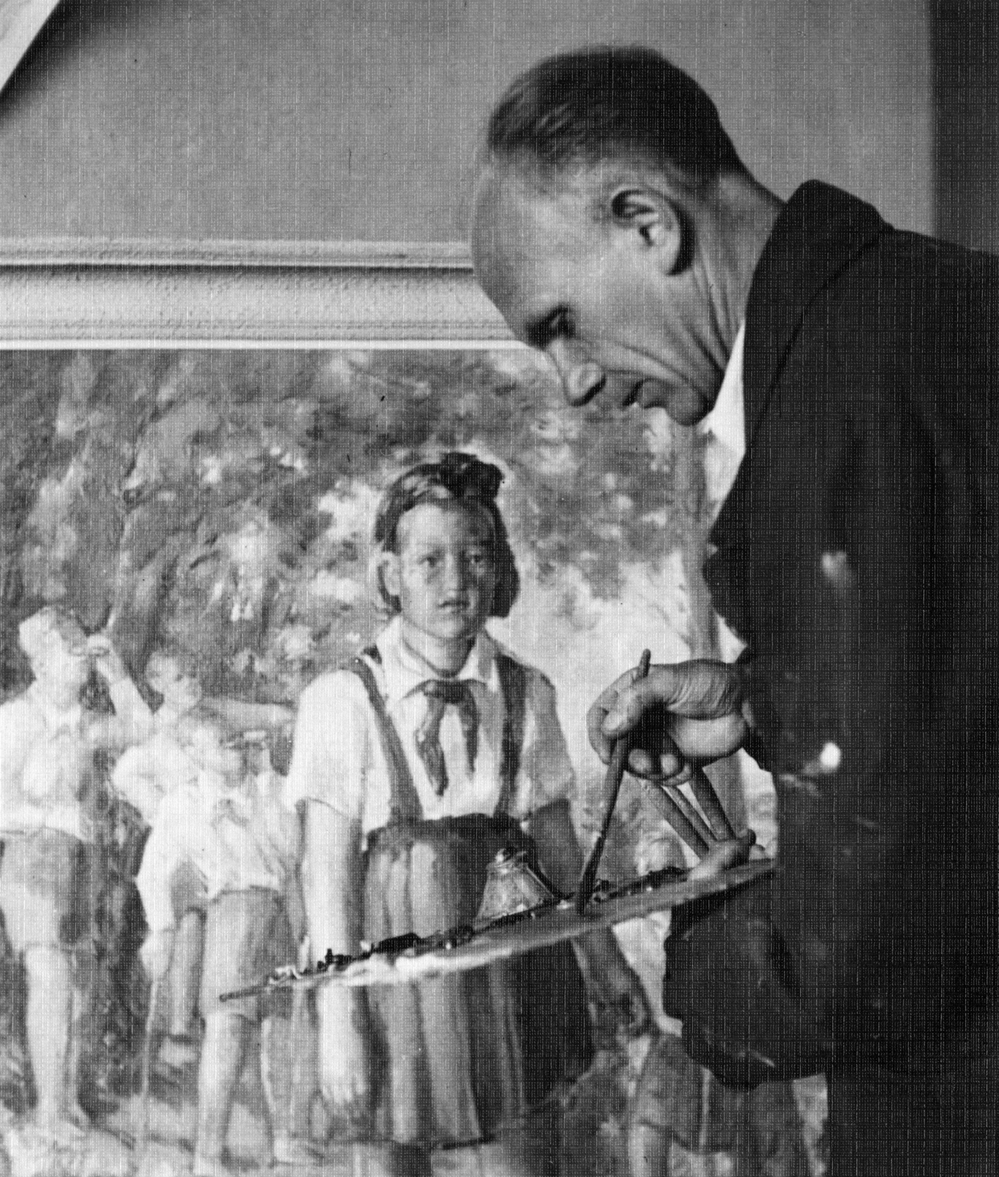 Maalikunstnik Aleksander Vardi töötamas