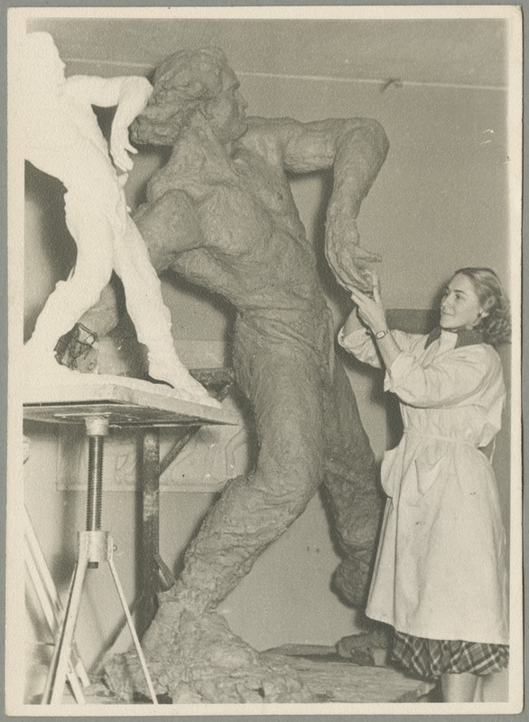 Skulptor Rohta Buddel modelleerimas Kalevipoega