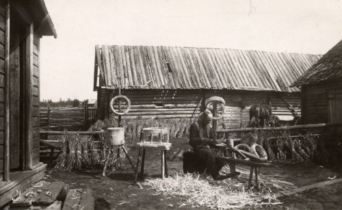 Vadi küla Lorikondi talu. Võitünni vitsade tegemine.