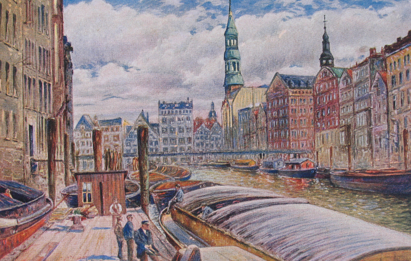 Hamburg. Katariinakirik ja vanim sild (Reimersbrücke)
