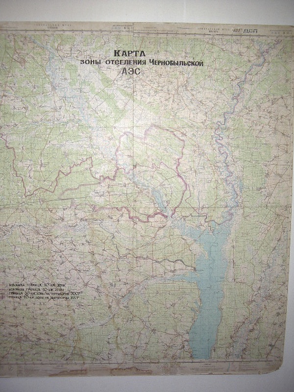 Taas Tšornobilis, maakaart ümberasustamise kohta tuumaelektrijaama ümbruses