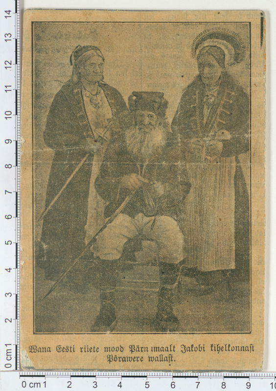 Vana eesti riiete mood Põravere vallas, kaks naist ja mees 1897