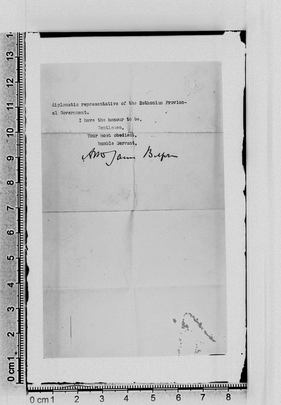 Koopia 1918 a Välisministeeriumi üleskutsest (järg Fk 810:13le)