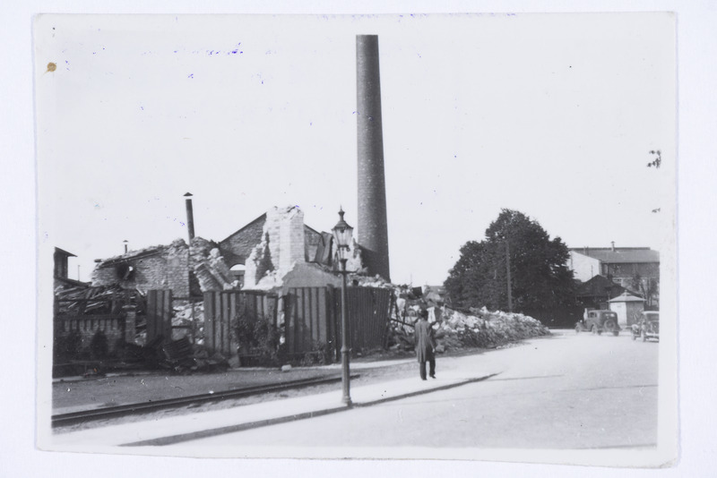 Raudtee tehaste purustatud jõujaam, Telliskivi ja Kopli tn nurgal, Tallinn 3. IX 1941