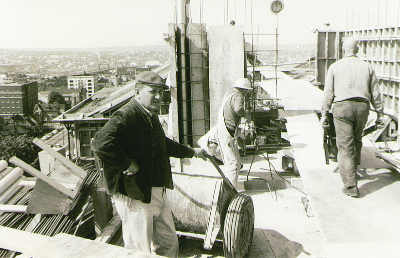 Eestlane Jakob Kembi tööl Vancouveri kõrgehitusel, 1968. aasta