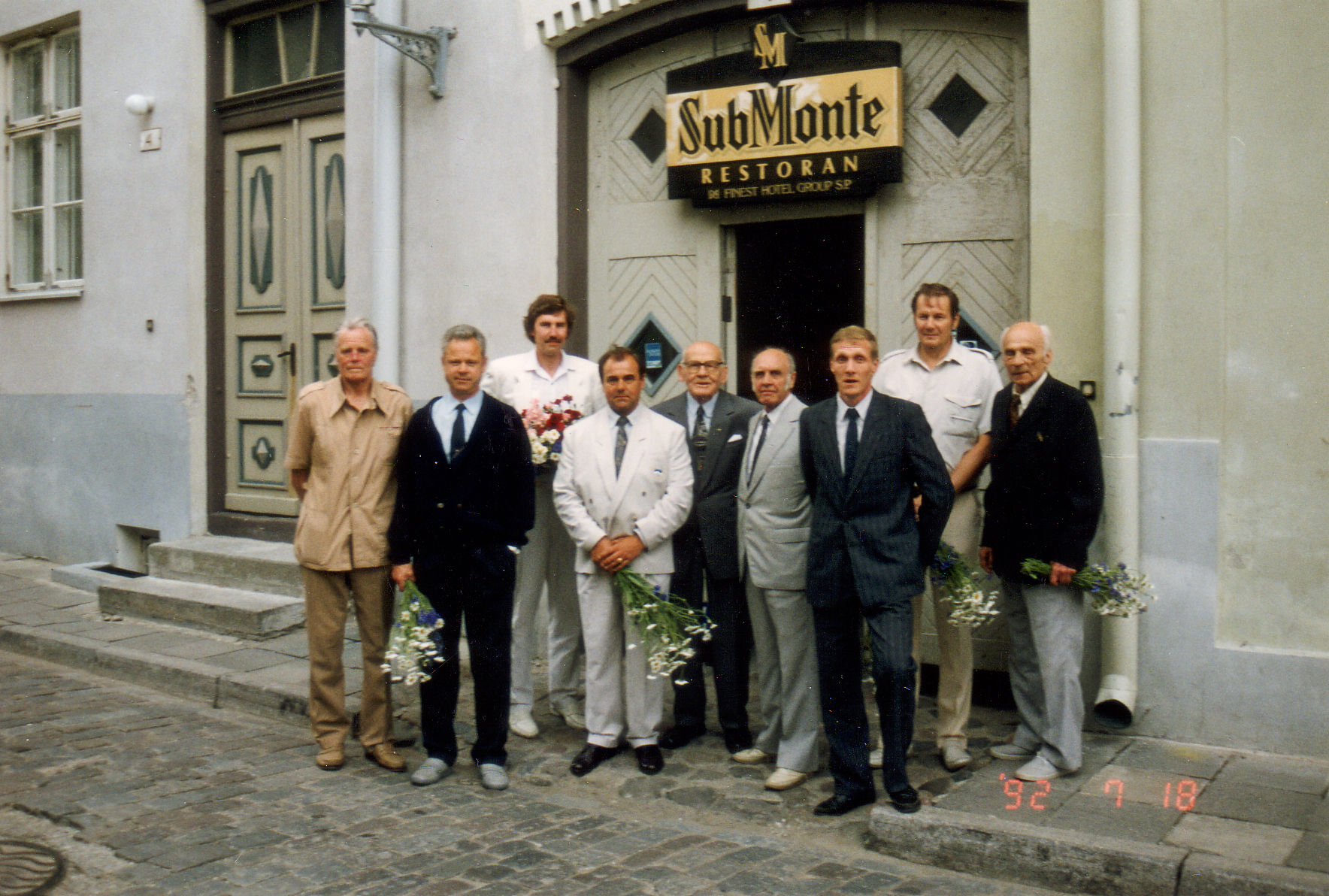 Grupp Eesti olümpiasportlasi kokkusaamisel Tallinnas 1992