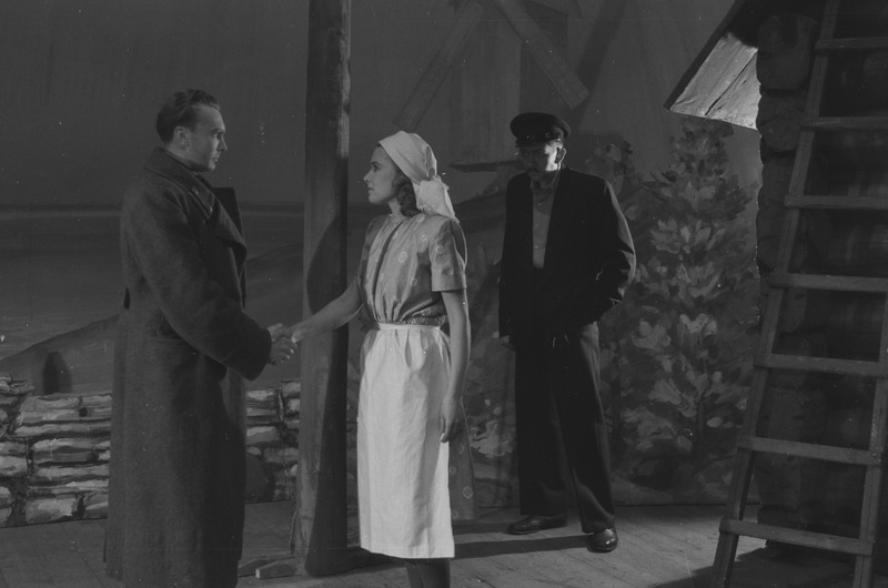 Tagaranna meeste kalakuunar, Teater Estonia, 1947, osades:  Lautri Tiudur – Heino Mandri, Arila Hermi – Erika Torger, Panga Sander – Harald Metsis