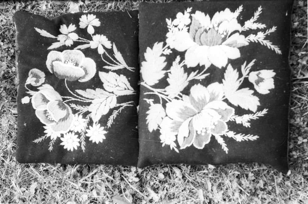 Roositud diivanipadjad.