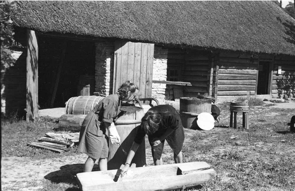 Ungari üliõpilased abistavad keemikut esemete konserveerimisel.