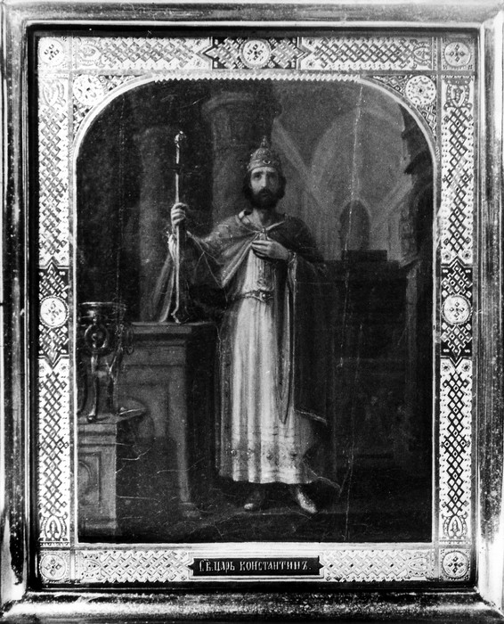 Kuriste õigeusukiriku ikoon Keiser Constantinus (õli, puu, 19/20.saj)